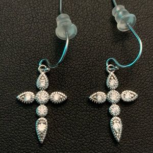 Silver Cross Earrings